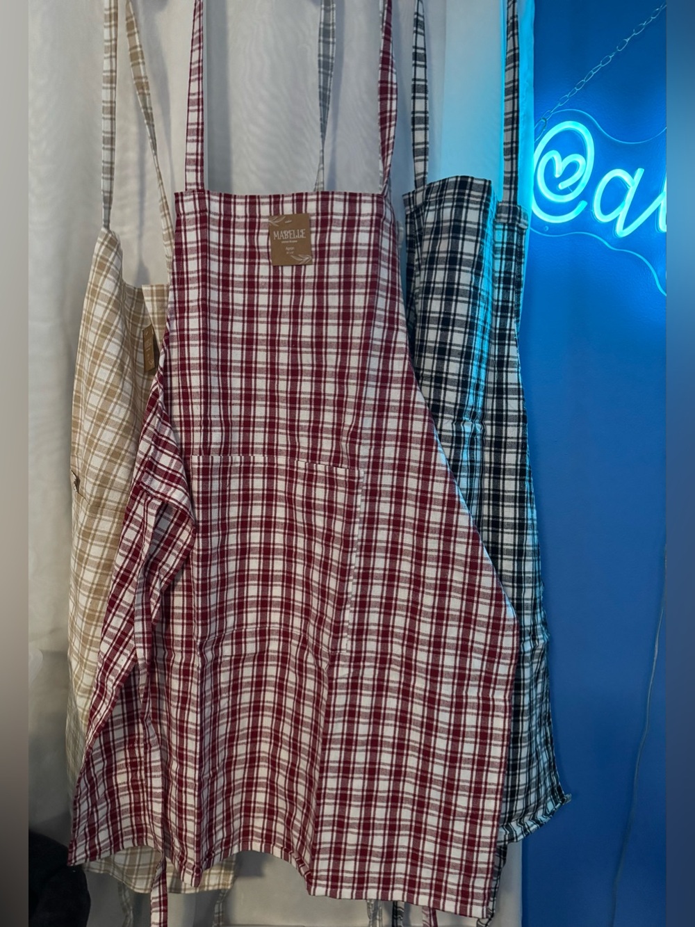Mabelle Kitchen & Table Buffalo Plaid Woven Apron - Picture 8 of 11
